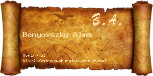 Benyovszky Alma névjegykártya